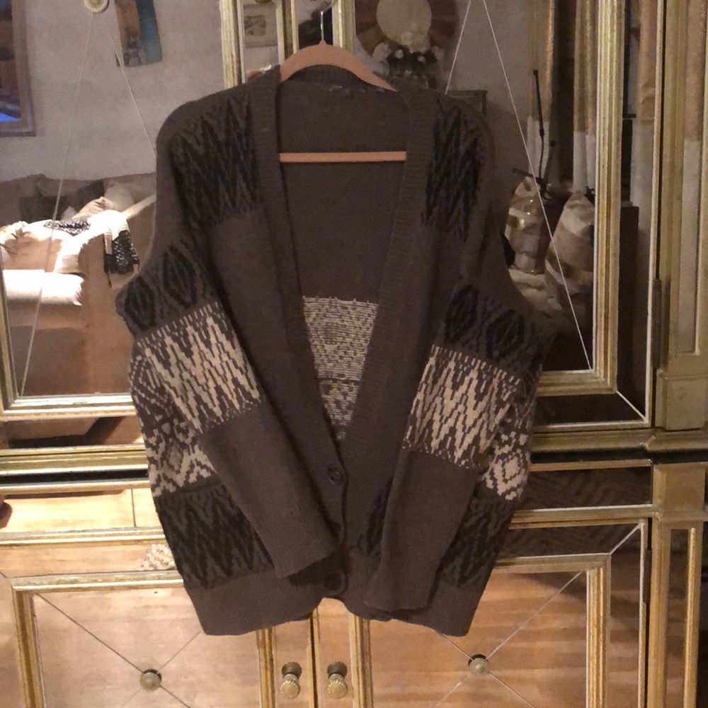 Vince Oversized Brown Cashmere Cardigan